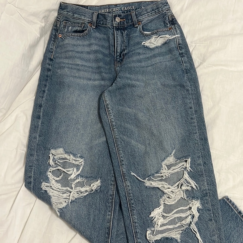 American eagle relaxed mom jeans (x-long length)